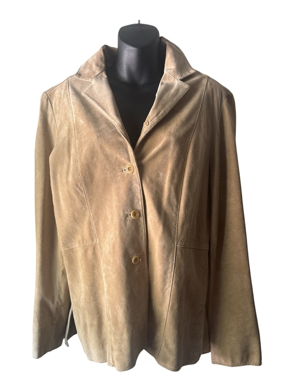 Liz Claiborne Vintage Suede Button Shirt Jacket in Tan Size M